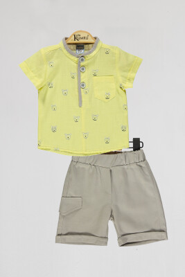 Wholesale Baby Boys 2-Piece Shirt and Shorts Set 6-18M Kumru Bebe 1075-4027 Жёлтый 