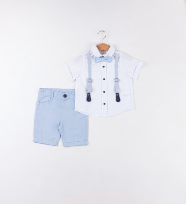 Wholesale Baby Boys 2-Piece Shirt and Shorts Set 6-24M Gold Class 1010-1329 Синий