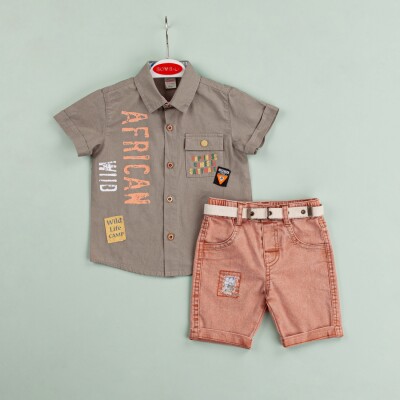 Wholesale Baby Boys 2-Piece Shirt and Shorts Set 9-24M Bombili 1004-6457 - Bombili (1)