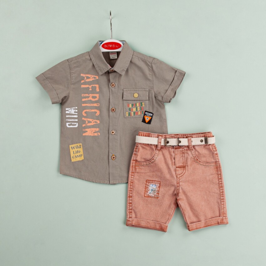 Wholesale Baby Boys 2-Piece Shirt and Shorts Set 9-24M Bombili 1004-6457 - 2
