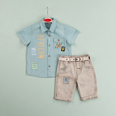 Wholesale Baby Boys 2-Piece Shirt and Shorts Set 9-24M Bombili 1004-6457 - 3