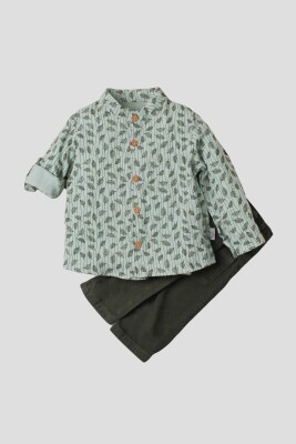 Wholesale Baby Boys 2-Piece Shirt Set with Pants 9-24M Kidexs 1026-35067 Зелёный 