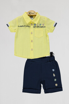 Wholesale Baby Boys 2-Piece Shirts and Short Set 6-18M Kumru Bebe 1075-4023 Жёлтый 