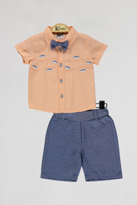 Wholesale Baby Boys 2-Piece Shirts and Shorts Set 6-18M Kumru Bebe 1075-4018 Лососевый цвет
