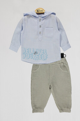 Wholesale Baby Boys 2-Piece Shirts and Shorts Set 6-18M Kumru Bebe 1075-4111 Синий