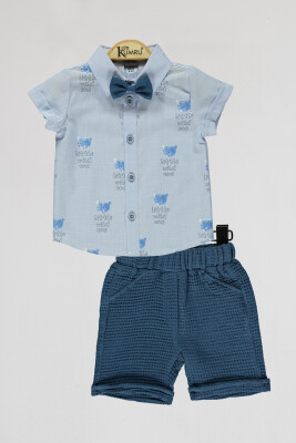 Wholesale Baby Boys 2-Piece Shirts and Shorts Set 6-18M Kumru Bebe 1075-4129 Синий