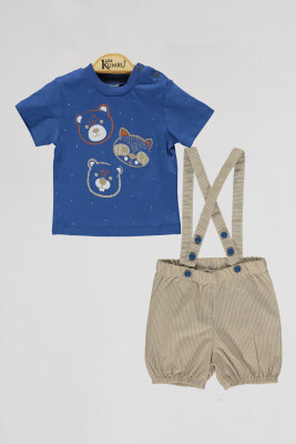 Wholesale Baby Boys 2-Piece T-Shirt and Shorts Set 6-18M Kumru Bebe 1075-4093 Индиговый 