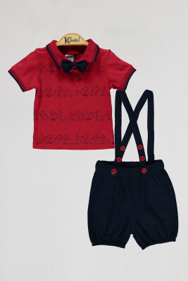 Wholesale Baby Boys 2-Piece T-shirt and Shorts Set 6-18M Kumru Bebe 1075-4094 Красный