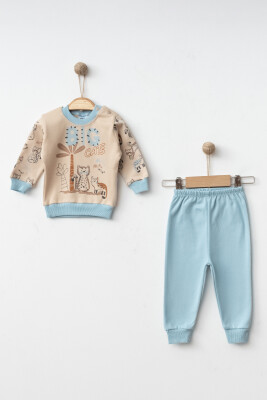 Wholesale Baby Boys 2-Piece Tracksuit Set 3-9M Hoppidik 2017-2337 Голубой 