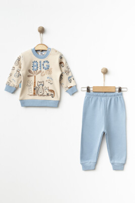 Wholesale Baby Boys 2-Piece Tracksuit Set 3-9M Hoppidik 2017-2337 Синий