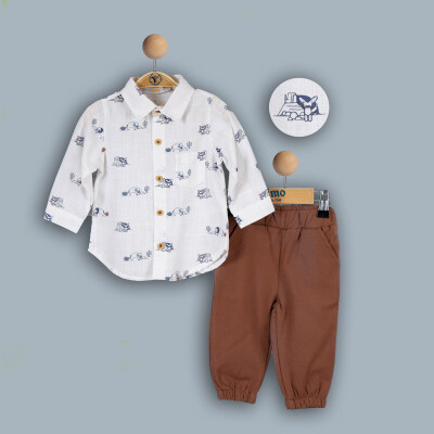 Wholesale Baby Boys 2-Piece with Shirt and Pants Set 6-24M Timo 1018-TE4DT042243011 - 1