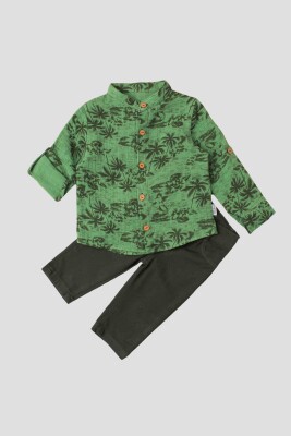 Wholesale Baby Boys 2-Pieces Shirt and Pants Set 9-24M Kidexs 1026-35063 Хаки 