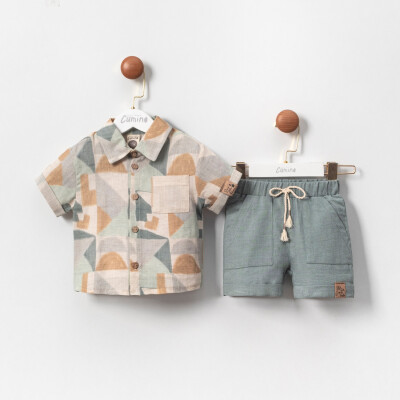 Wholesale Baby Boys 2-Pieces Shirt and Short Set 9-24M Cumino 1014-CMN3475 - Cumino (1)
