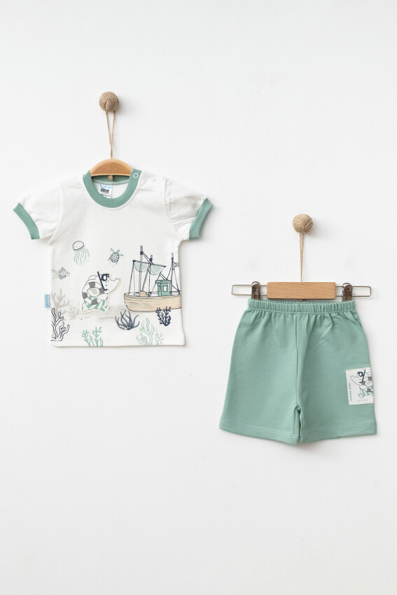 Wholesale Baby Boys 2-Pieces T-shirt and Short Set 3-9M Hoppidik 2017-2351 - 2