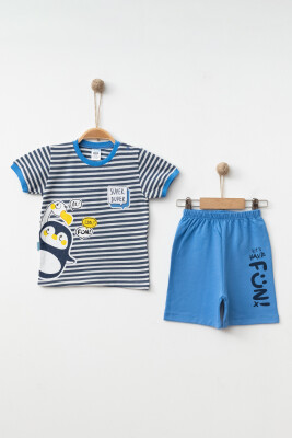 Wholesale Baby Boys 2-Pieces T-shirt and Short Set 6-12M Hoppidik 2017-2298 Синий