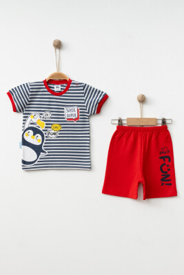 Wholesale Baby Boys 2-Pieces T-shirt and Short Set 6-12M Hoppidik 2017-2298 - Hoppidik
