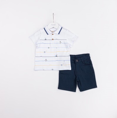 Wholesale Baby Boys 2-Pieces T-shirt and Short Set 9-24M Sani 1068-9923 - 1