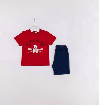 Wholesale Baby Boys 2-Pieces T-shirt and Short Set 9-24M Sani 1068-9941 Красный