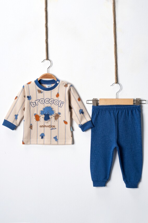 Wholesale Baby Boys 2pcs Sweat and Trousers Set 6-12M Hoppidik 2017-2381 - 2