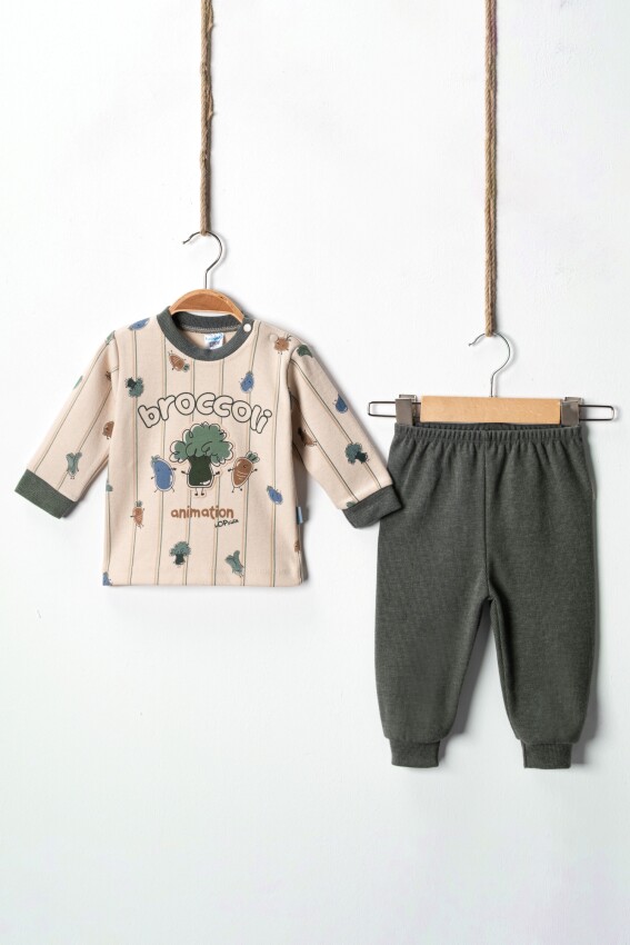 Wholesale Baby Boys 2pcs Sweat and Trousers Set 6-12M Hoppidik 2017-2381 - 3