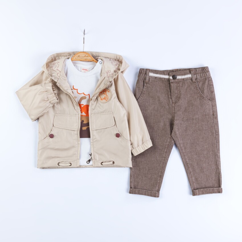 Wholesale Baby Boys 3-Piece Jacket, Badi and Pants Set 9-24M Bombili 1004-6702 - 2