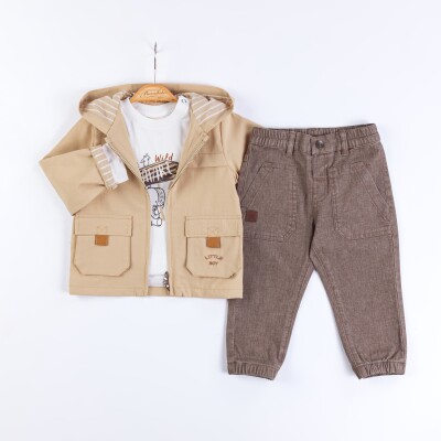 Wholesale Baby Boys 3-Piece Jacket, Badi and Pants Set 9-24M Bombili 1004-6706 - Bombili (1)