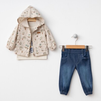 Wholesale Baby Boys 3-Piece Jacket, Bodysuit and Denim Pants Set 6-24M BonBon 2056-5001 - BonBon (1)
