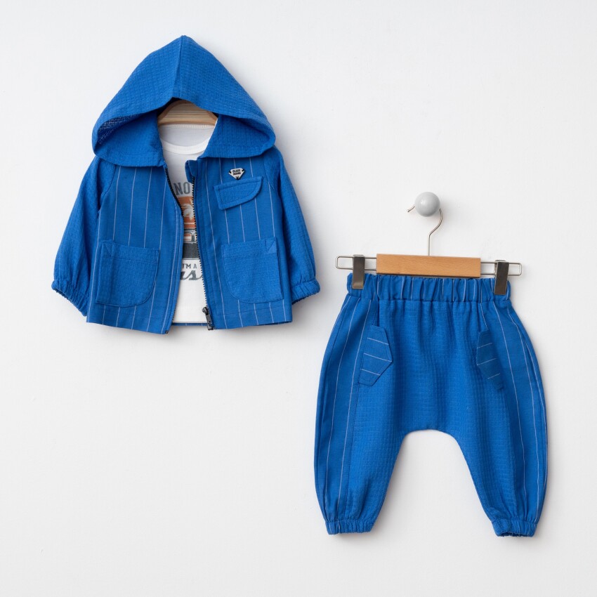 Wholesale Baby Boys 3-Piece Jacket, Bodysuit and Pants Set 6-24M BonBon 2056-7001 - 2