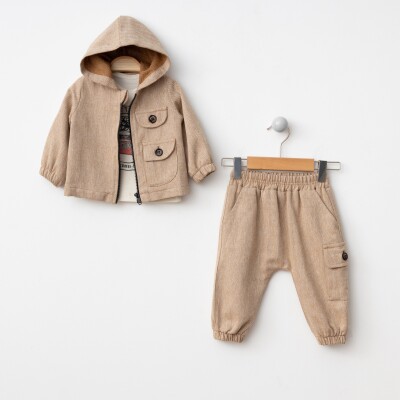 Wholesale Baby Boys 3-Piece Jacket, Long Sleeve Bodysuit and Pants Set 6-24M BonBon 2056-8004 - BonBon (1)