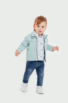 Wholesale Baby Boys 3-Piece Jacket, Shirt and Denim Pants Set 6-24M Bubbly 2035-378 - Bubbly (1)
