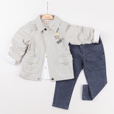 Wholesale Baby Boys 3-Piece Jacket, Shirt and Denim Pants Set 9-24M Bombili 1004-6687 - 2