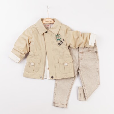 Wholesale Baby Boys 3-Piece Jacket, Shirt and Denim Pants Set 9-24M Bombili 1004-6687 - 3