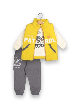 Wholesale Baby Boys 3-Piece Jacket, Sweatshirt and Pants 6-18M Boncuk Bebe 1006-6085 Горчичный