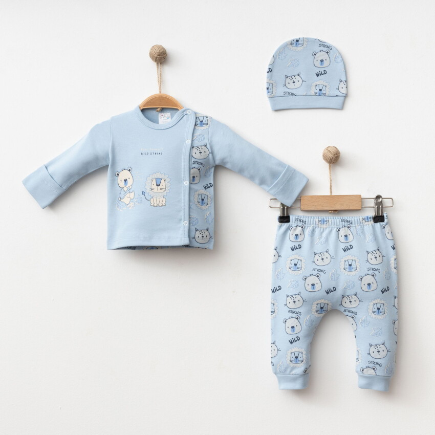 Wholesale Baby Boys' 3-Piece Newborn Set 0-3M Gümüş Baby 2043-005004 - 5