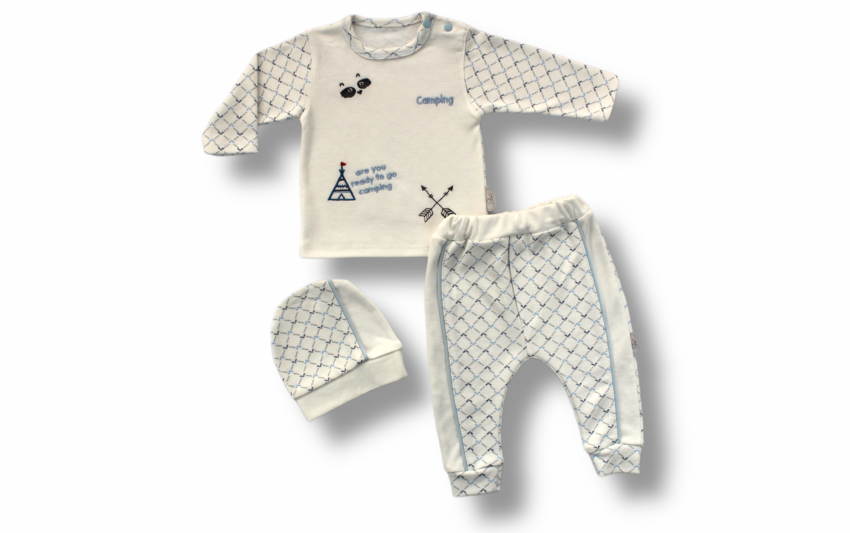 Wholesale Baby Boys 3-Piece Newborn Set 3-12M Tomuycuk 1074-75447 - 1