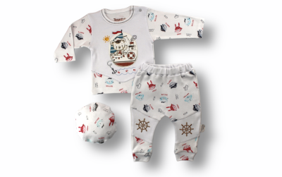 Wholesale Baby Boys 3-Piece Newborn Set 3-12M Tomuycuk 1074-75470 - Tomuycuk