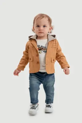 Wholesale Baby Boys 3-Piece Pants, Jacket and T-shirt Set 6-24M Bubbly 2035-347 Горчичный