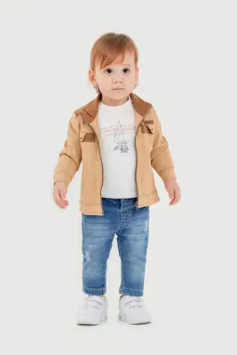 Wholesale Baby Boys 3-Piece Pants, Jacket and T-shirt Set 6-24M Bubbly 2035-352 Горчичный
