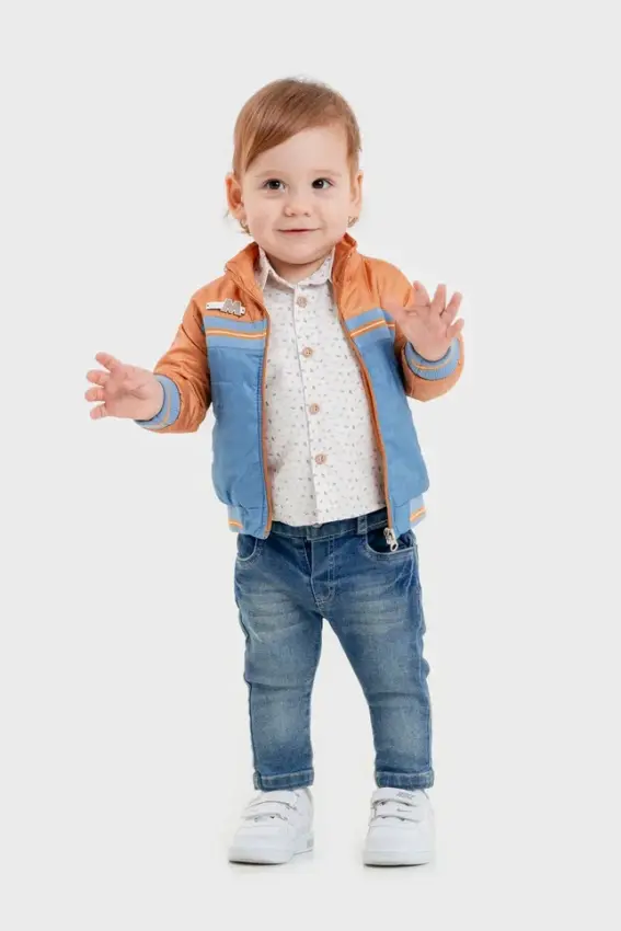 Wholesale Baby Boys 3-Piece Pants, Shirt and Jacket Set 6-24M Bubbly 2035-1565 - 2