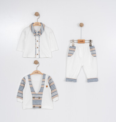 Wholesale Baby Boys 3-Piece Set 6-24M Miniborn 2019-9050 Белый 