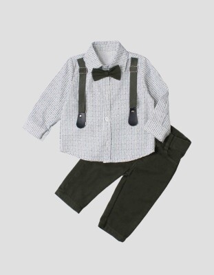 Wholesale Baby Boys 3-Piece Shirt Set with Pants and Bowtie 6-24M Kidexs 1026-35060 - 2