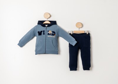 Wholesale Baby Boys 3-Piece Tracksuit Set 9-24M Sani 1068-10026 Синий