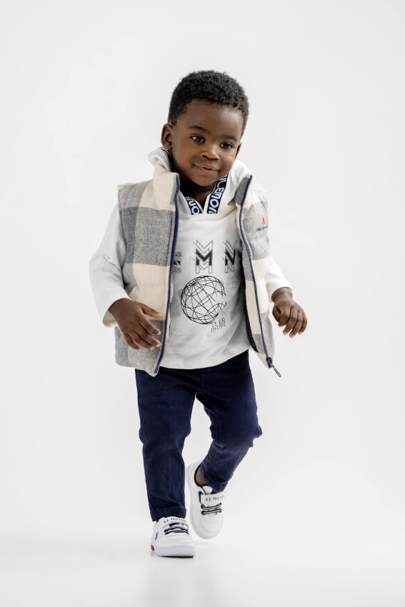 Wholesale Baby Boys 3-Piece Vest Sweatshirt and Pants Set 9-24M Lemon 1015-9949 - 1