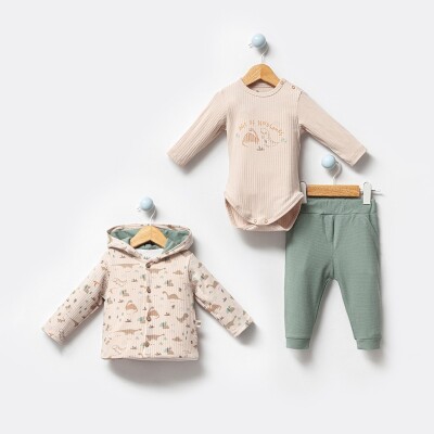 Wholesale Baby Boys 3-Pieces Jacket, Body and Pants Set 3-12M Bubbles 2040-3006 - 1