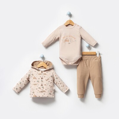 Wholesale Baby Boys 3-Pieces Jacket, Body and Pants Set 3-12M Bubbles 2040-3006 - Bubbles (1)