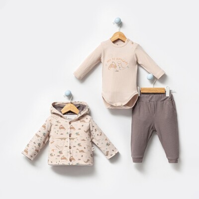 Wholesale Baby Boys 3-Pieces Jacket, Body and Pants Set 3-12M Bubbles 2040-3006 - 3