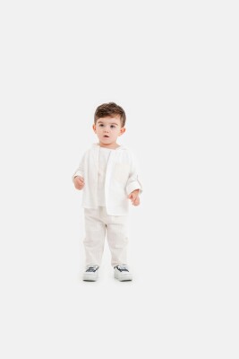 Wholesale Baby Boys 3-Pieces Shirt, T-shirt and Pantns Set 9-24M Lemon 1015-9987 - Lemon (1)