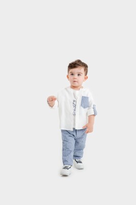 Wholesale Baby Boys 3-Pieces Shirt, T-shirt and Pantns Set 9-24M Lemon 1015-9987 - 3
