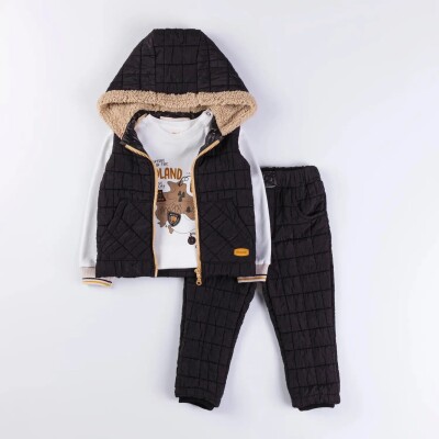 Wholesale Baby Boys 3-Pieces Vest, Badi and Pants Set 9-24IM Bombili 1004-6528 - 4