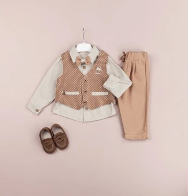 Wholesale Baby Boys 3-Pieces Vest, Shirt and Pants Set 6-18M BabyRose 1002-4532 - Babyrose